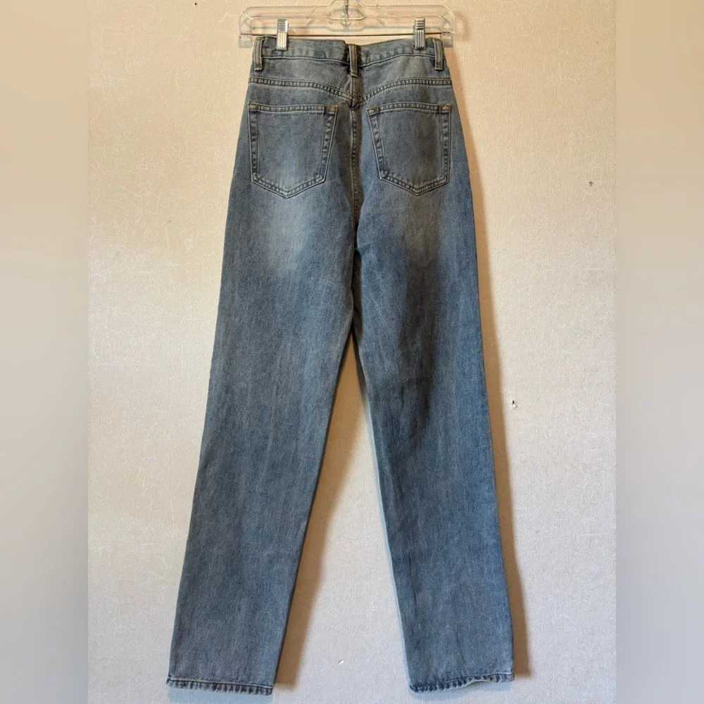 Redial | High-Waisted Blue Jeans with Ankle Slits | Size 34